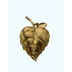 Vintage Avon Jewelry Textured Leaf Brooch Goldtone Leaves Autumn